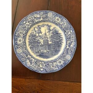 Vintage Liberty Blue Ironware Dinner Plates "Independence" 10 inch